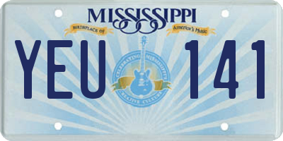 MS license plate YEU141