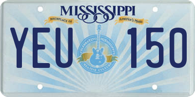 MS license plate YEU150