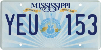 MS license plate YEU153