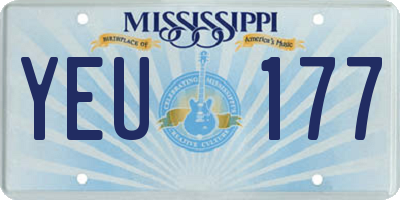 MS license plate YEU177