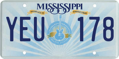 MS license plate YEU178