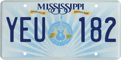 MS license plate YEU182