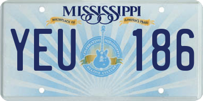 MS license plate YEU186