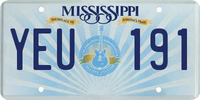 MS license plate YEU191