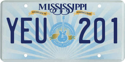 MS license plate YEU201