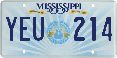 MS license plate YEU214