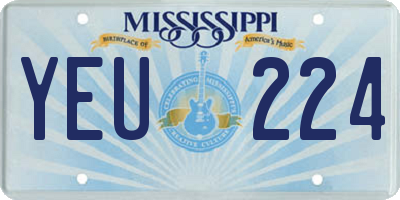 MS license plate YEU224