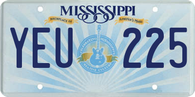 MS license plate YEU225