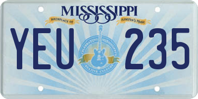MS license plate YEU235