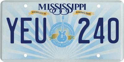 MS license plate YEU240
