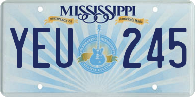 MS license plate YEU245