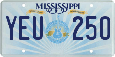 MS license plate YEU250