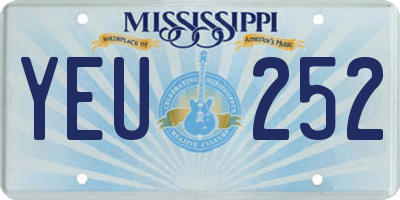 MS license plate YEU252