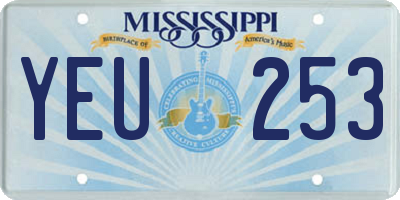 MS license plate YEU253