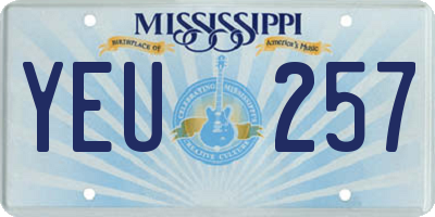 MS license plate YEU257