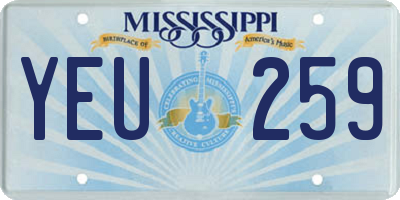 MS license plate YEU259