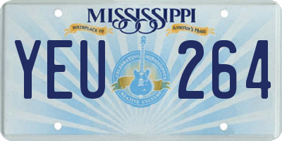 MS license plate YEU264