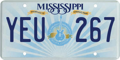MS license plate YEU267