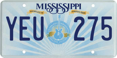 MS license plate YEU275