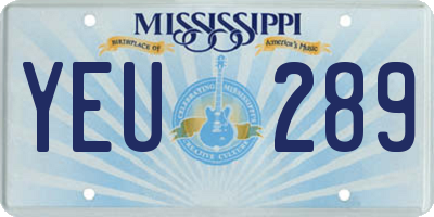 MS license plate YEU289