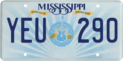 MS license plate YEU290