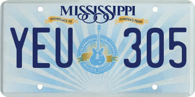 MS license plate YEU305