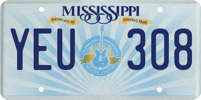 MS license plate YEU308