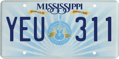 MS license plate YEU311