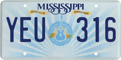 MS license plate YEU316