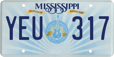 MS license plate YEU317