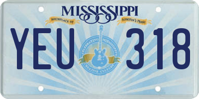 MS license plate YEU318