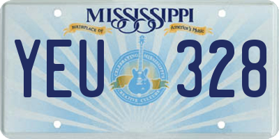 MS license plate YEU328