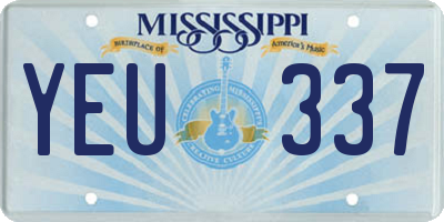 MS license plate YEU337