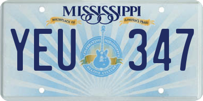 MS license plate YEU347