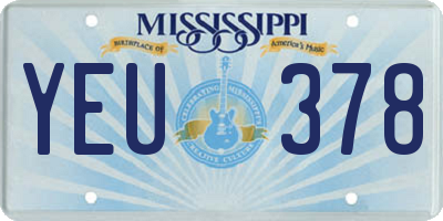 MS license plate YEU378