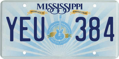 MS license plate YEU384