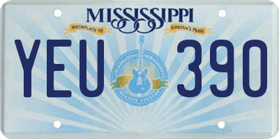 MS license plate YEU390