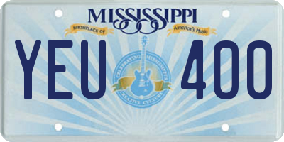 MS license plate YEU400