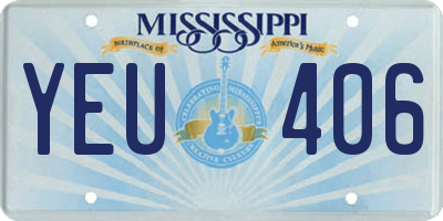 MS license plate YEU406
