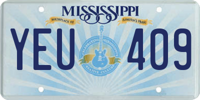 MS license plate YEU409