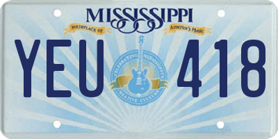 MS license plate YEU418