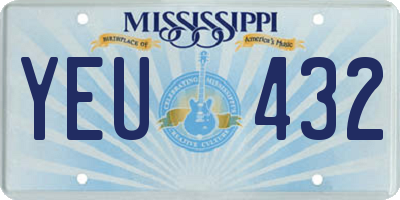MS license plate YEU432