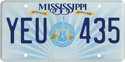 MS license plate YEU435