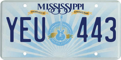 MS license plate YEU443