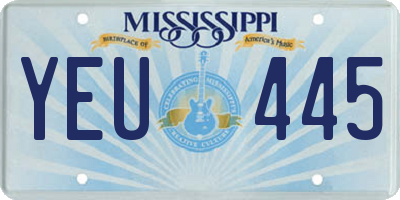 MS license plate YEU445