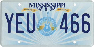 MS license plate YEU466