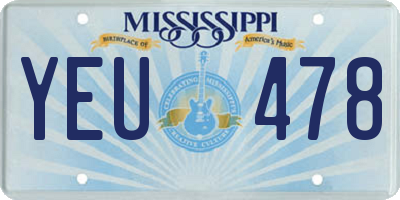 MS license plate YEU478