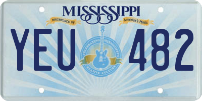 MS license plate YEU482