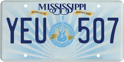 MS license plate YEU507