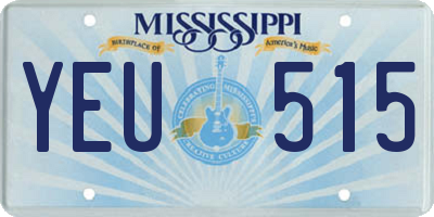 MS license plate YEU515
